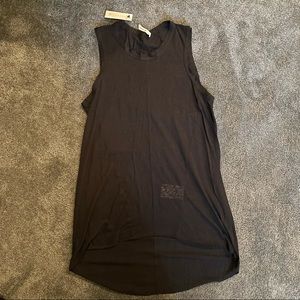 HELMUT LANG BLACK ASYMMETRIC TANK TOP
